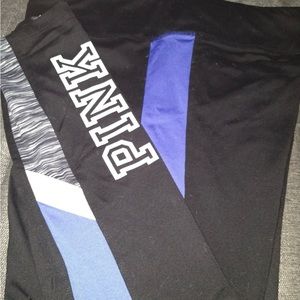 Large Victoria secret black purple “pink” yoga leggings